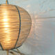 Mid-century tripod bedside lamp, raffia, Italy, 1950s