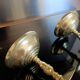 Golden bronze candlesticks
