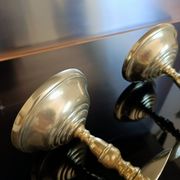 Golden bronze candlesticks