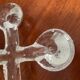 A pair of vintage moulded glass candlesticks.