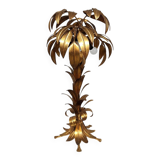 Vintage brass leaf palm tree table lamp Hans Kögl