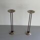 Pair of metal and brass candlesticks, 1960s, Germany