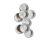Set of 8 antique deep plates in ironstone - Regency model