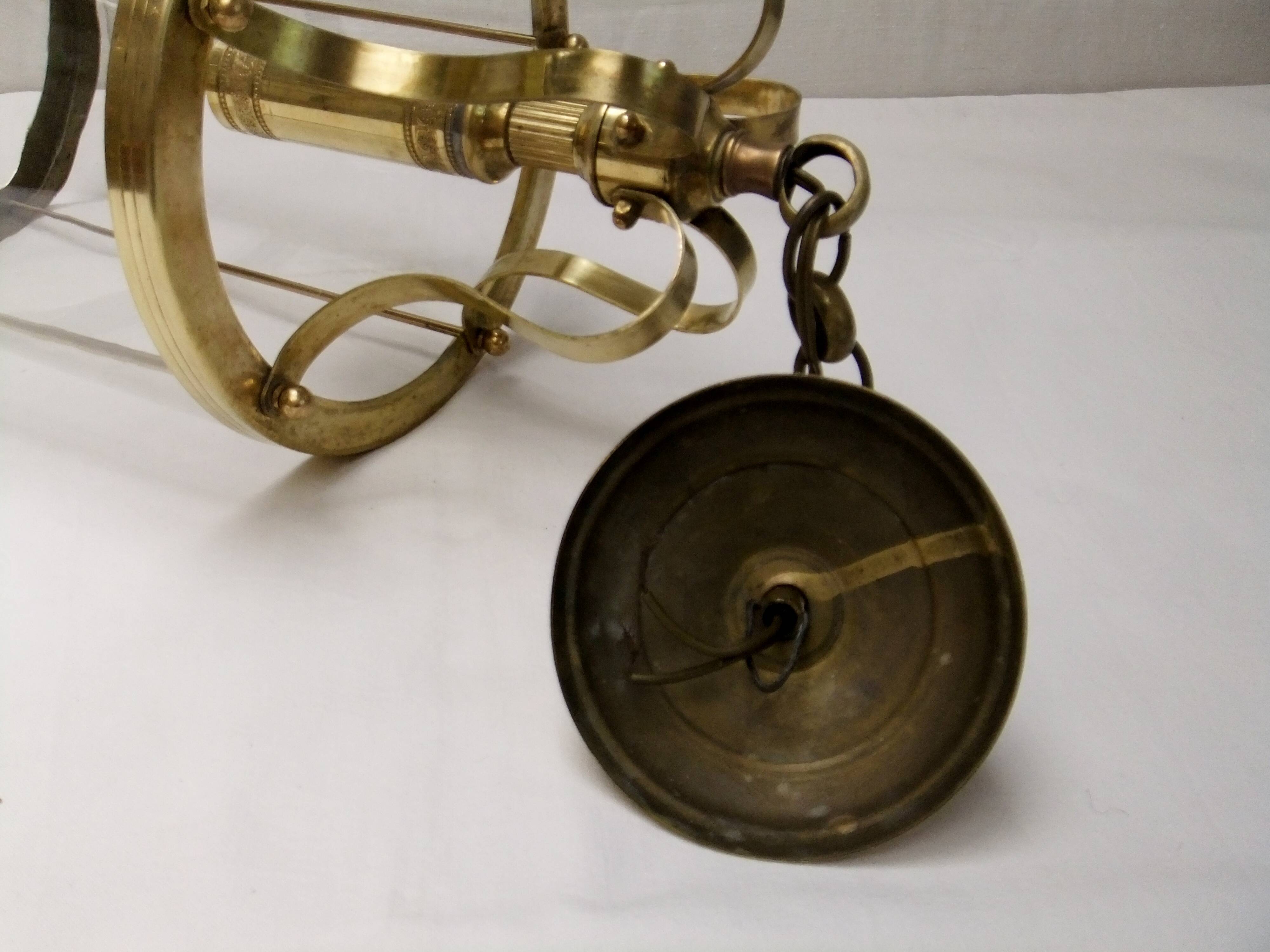 Antique glass cage lantern chandelier