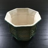 Barbotine planter with cane decor