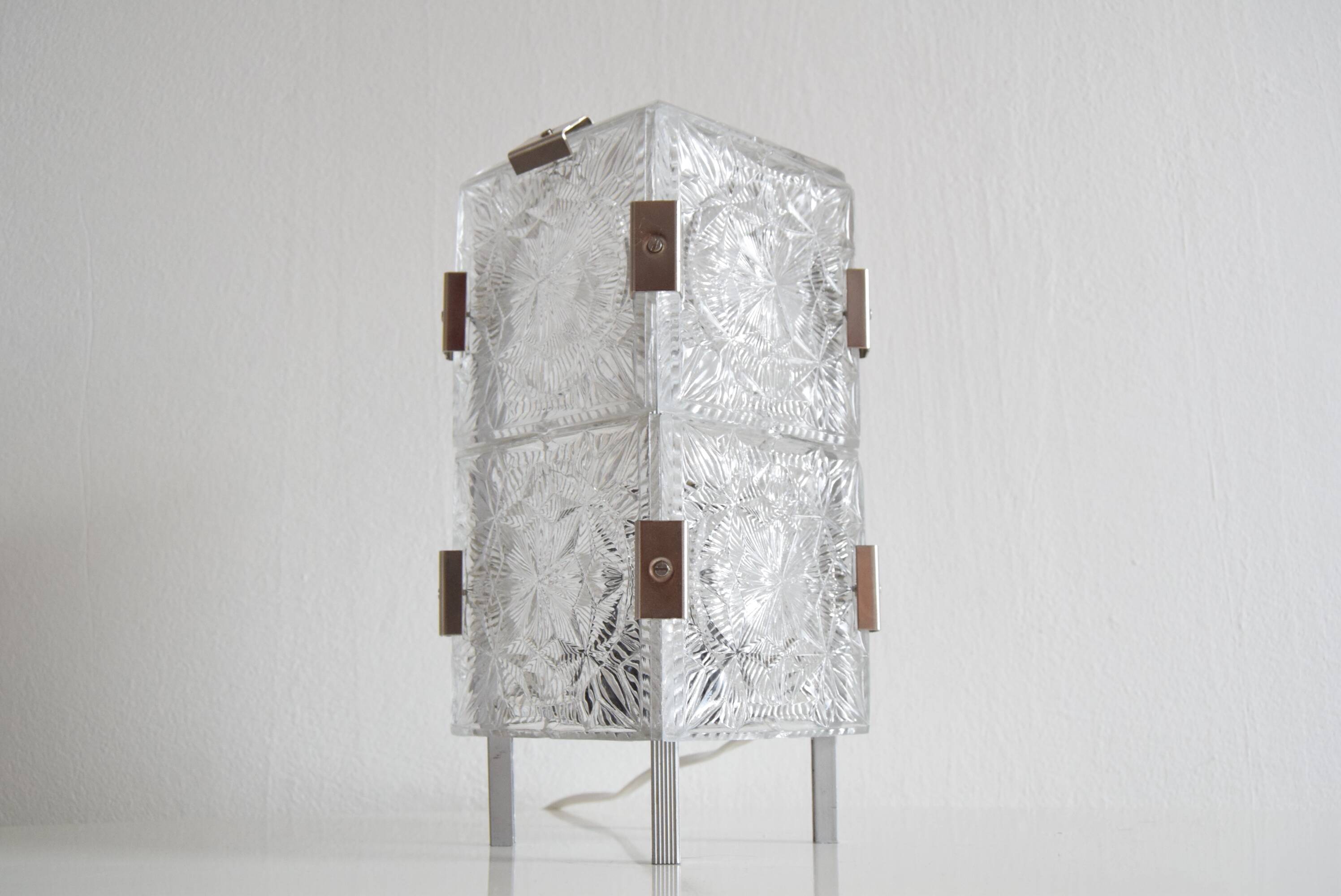 Vintage Glass  Table Lamp by Josef Hejtman for Kamenicky Senov,Czechoslovakia,1960's.