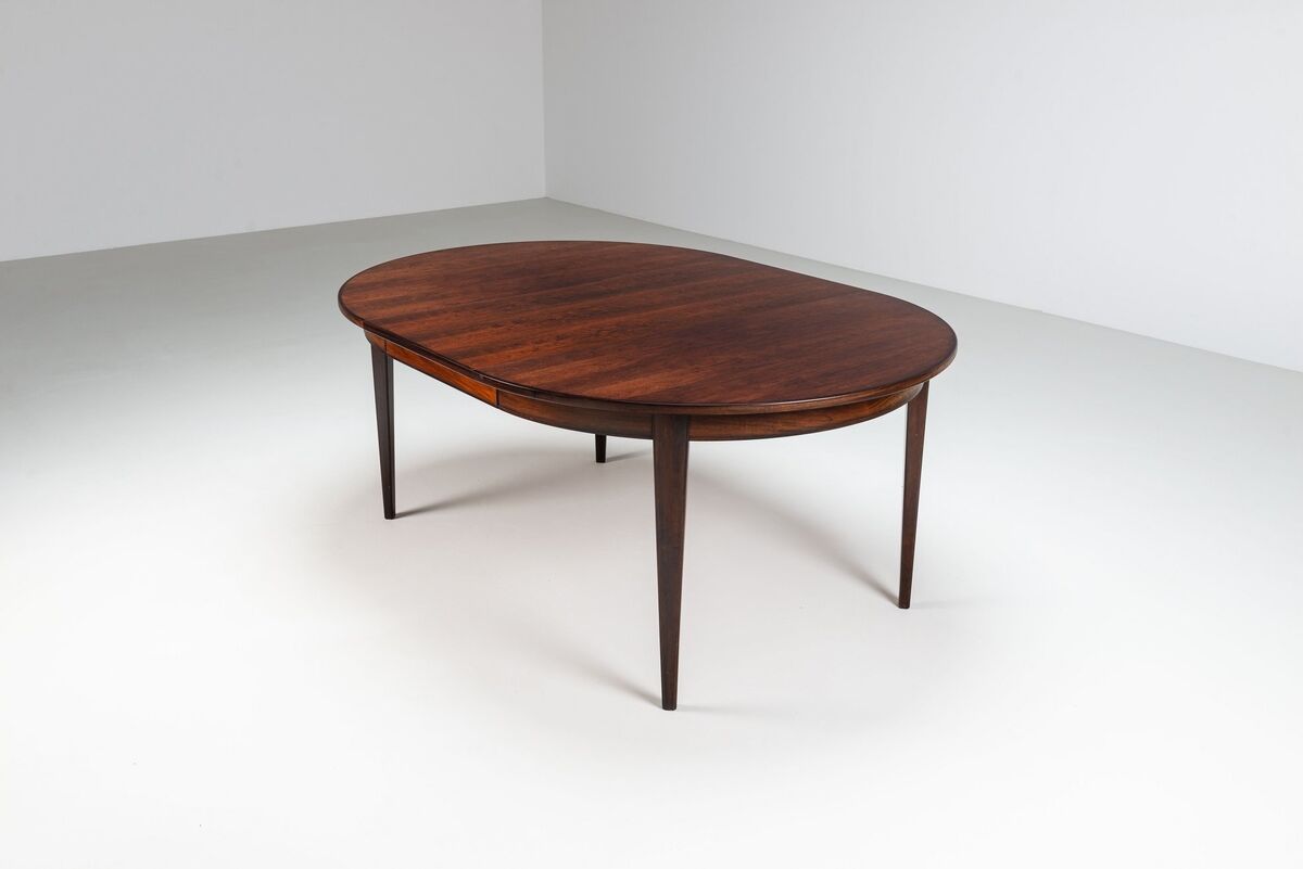 Gunni Omann large dining table in rosewood Omann Jun Denmark 1960