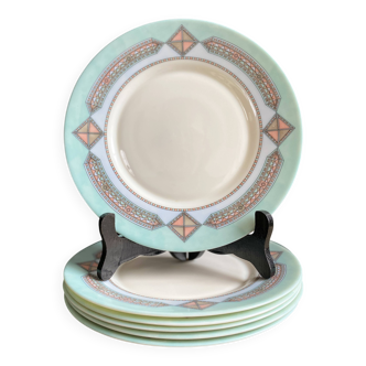 Set of 6 dessert plates Arcopal France – Aztec Vintage 90s model