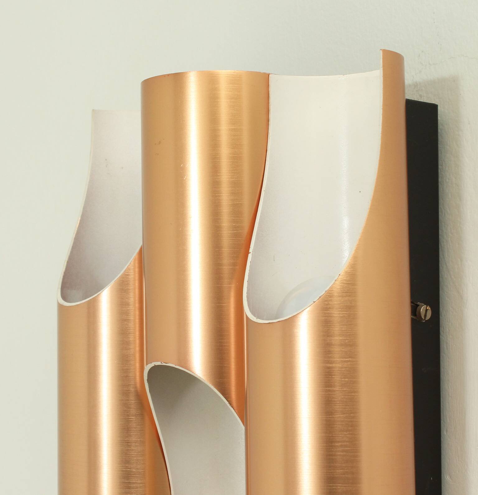 Triple Fuga wall light in copper by Maija Liisa Komulainen for Raak