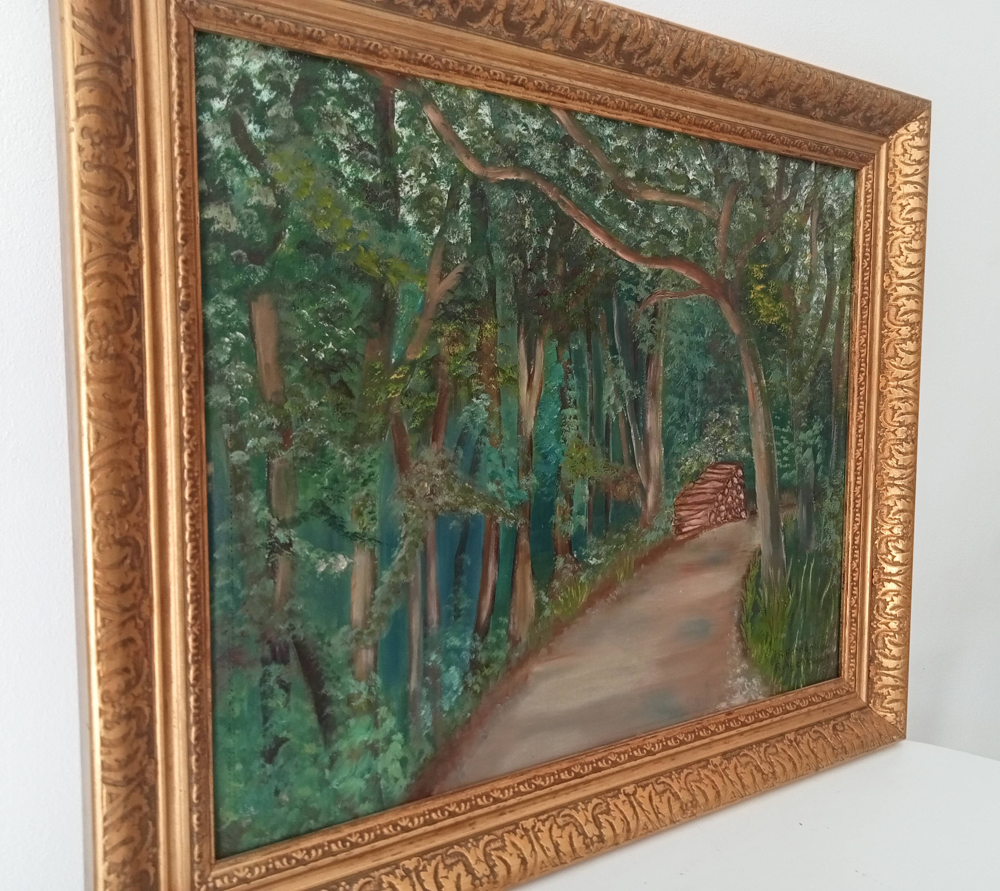 Oil painting by René Férréol Ringenbach "Chailluz Forest"