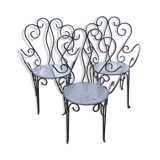 3 fauteuils de jardin fer forgé ouvragé