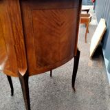 Chest of drawers old marquetry marble top style louis xvi