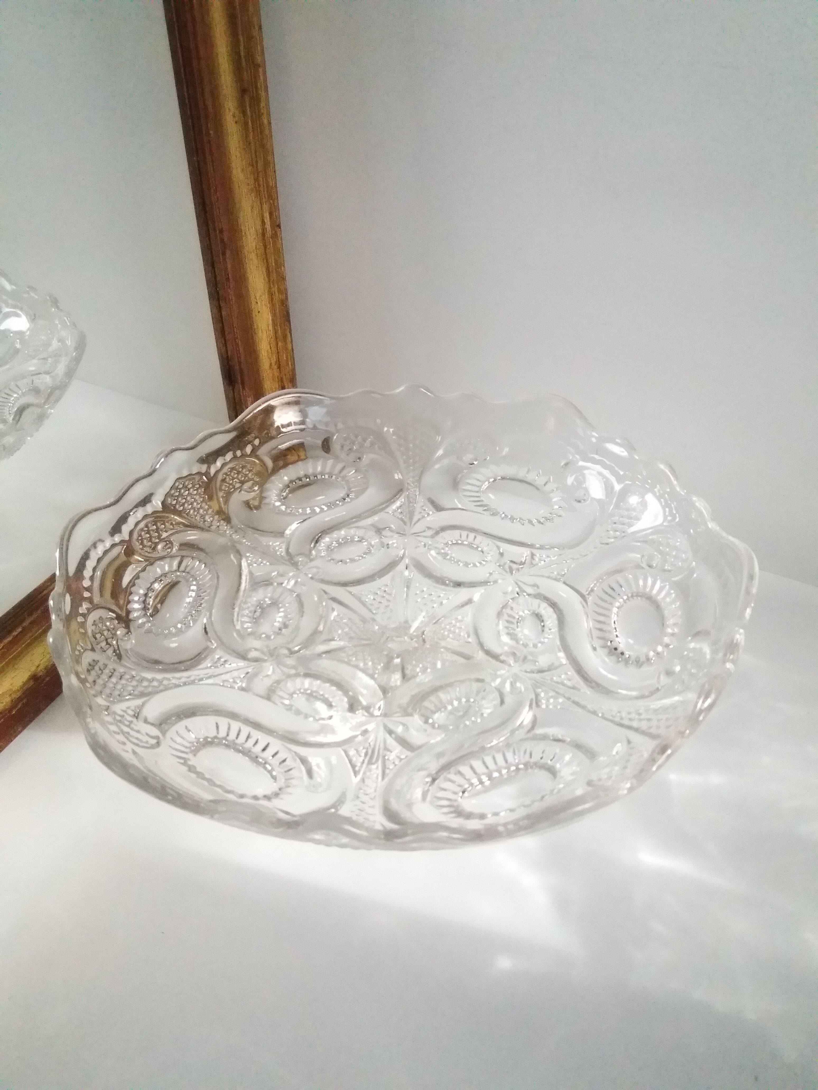Compotier en verre ciselé