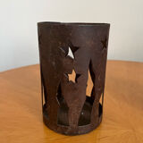 Pair of wrought iron garden tealight holders