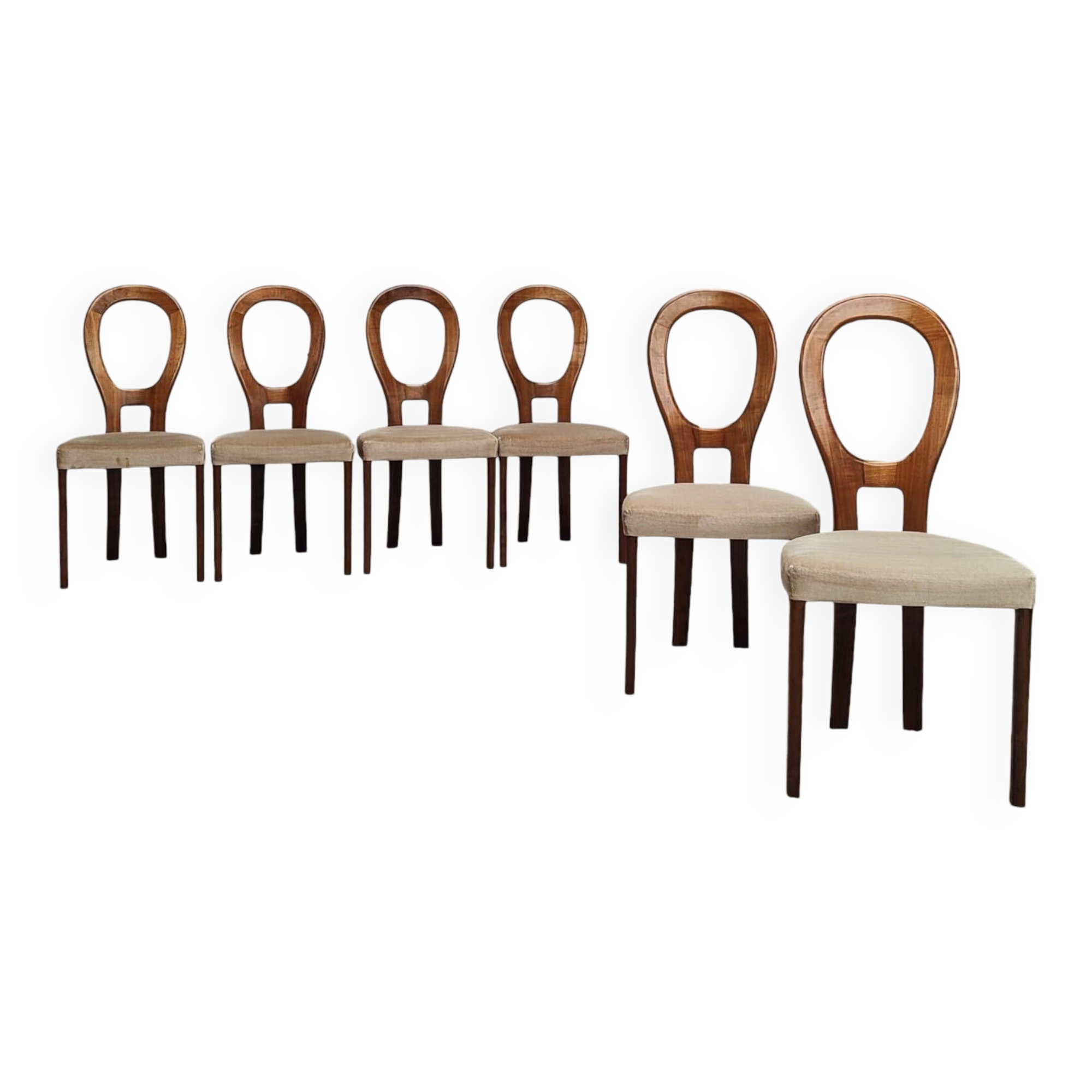 Zes Mid Century eettafel stoelen