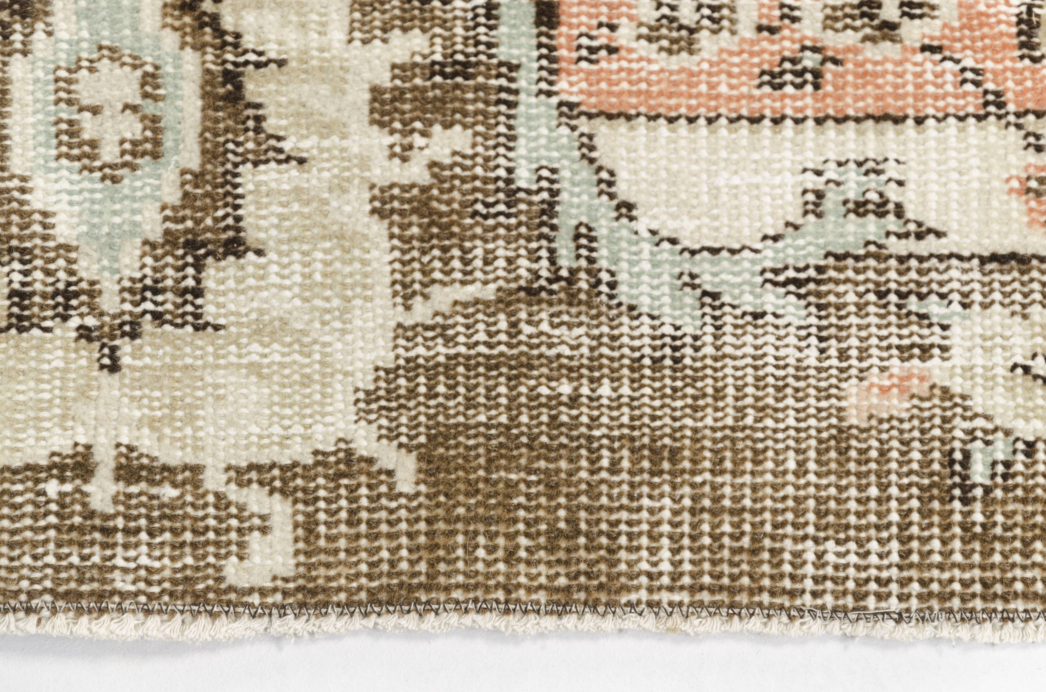 Geometric Handknotted Wool Rug