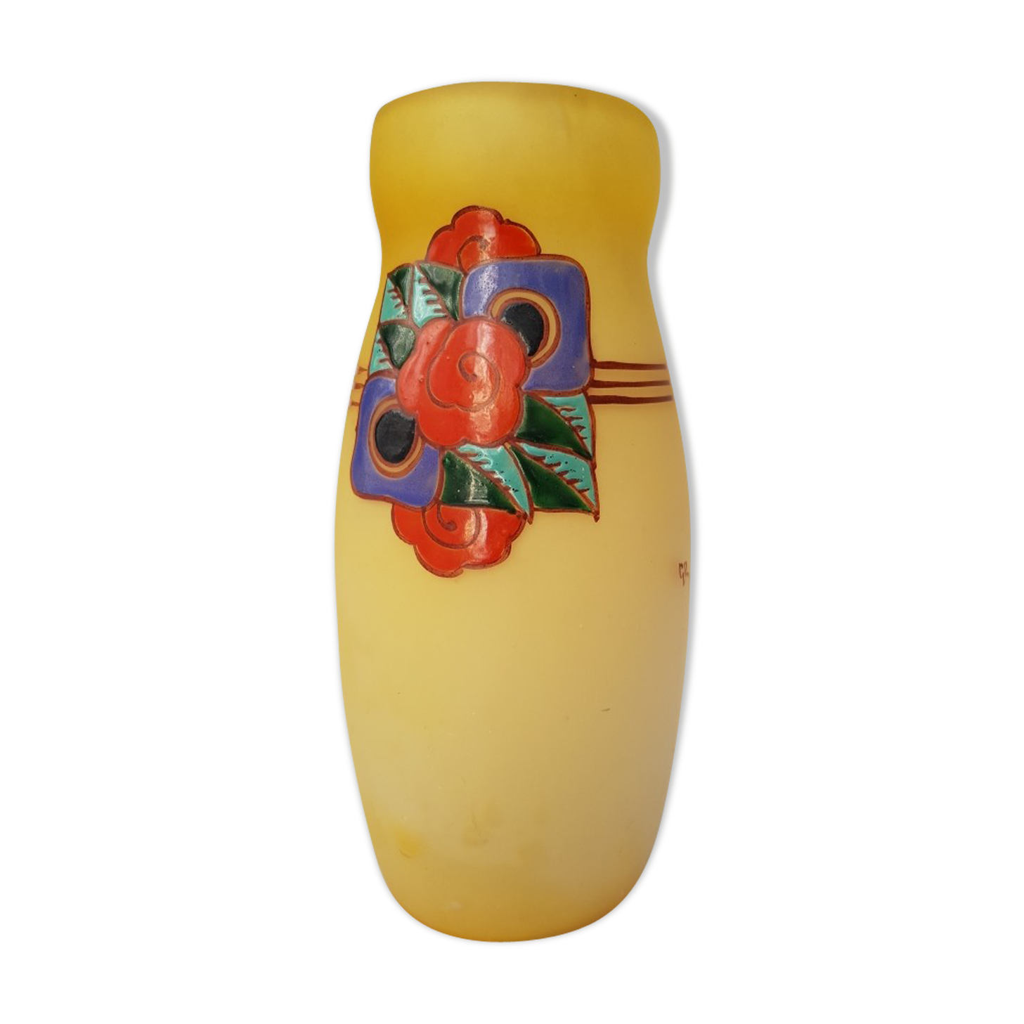 Decorative art vase with floral motif