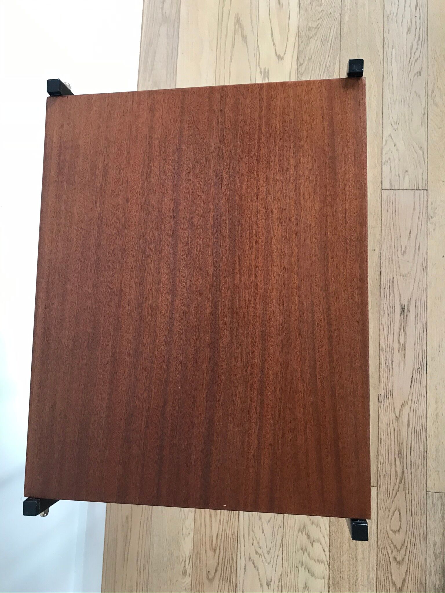 Vintage vinyl coffee table on wheels 1960