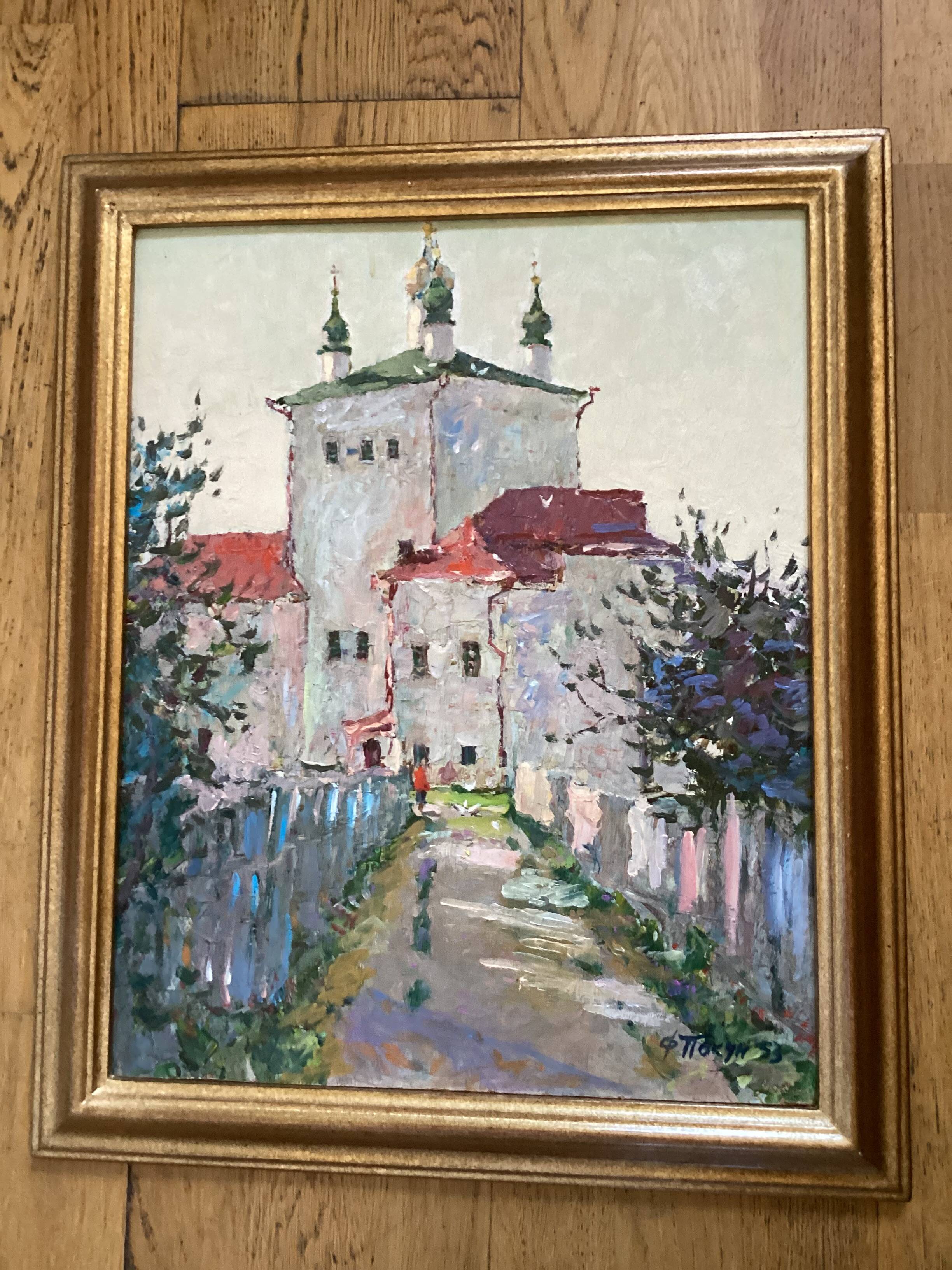 Old painting Oil on cardboard dimensions: height - 59 cm - width - 49 cm -