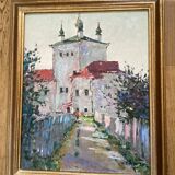 Old painting Oil on cardboard dimensions: height - 59 cm - width - 49 cm -