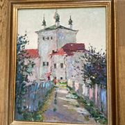 Old painting Oil on cardboard dimensions: height - 59 cm - width - 49 cm -