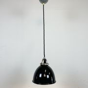 Industrial black enamel pendant lamp, 1950s