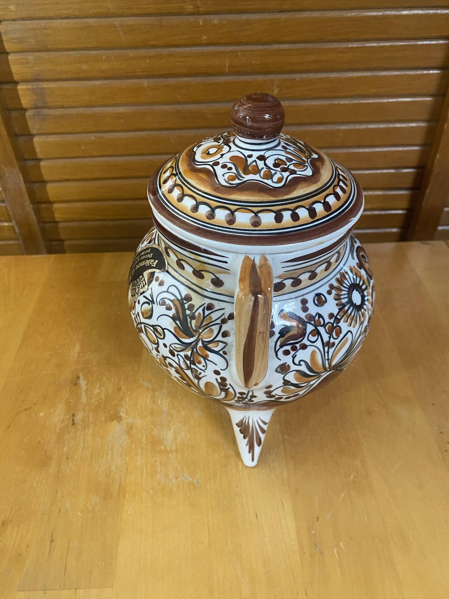 Old Apothecary Pot Coimbra Faience Polychrome Ceramic Portugal