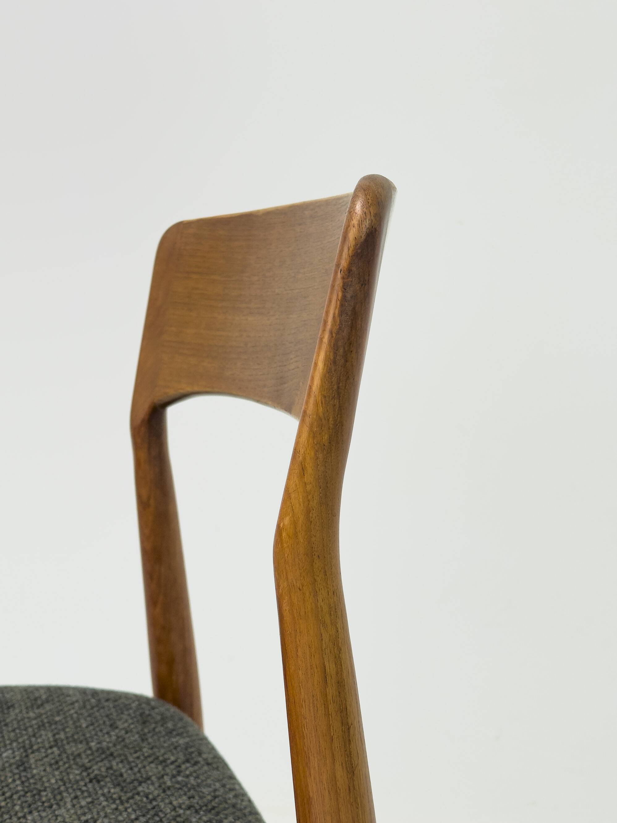 Teak and Wool Dining Chairs from Korup Stolefabrik, 1960s, Set of 4