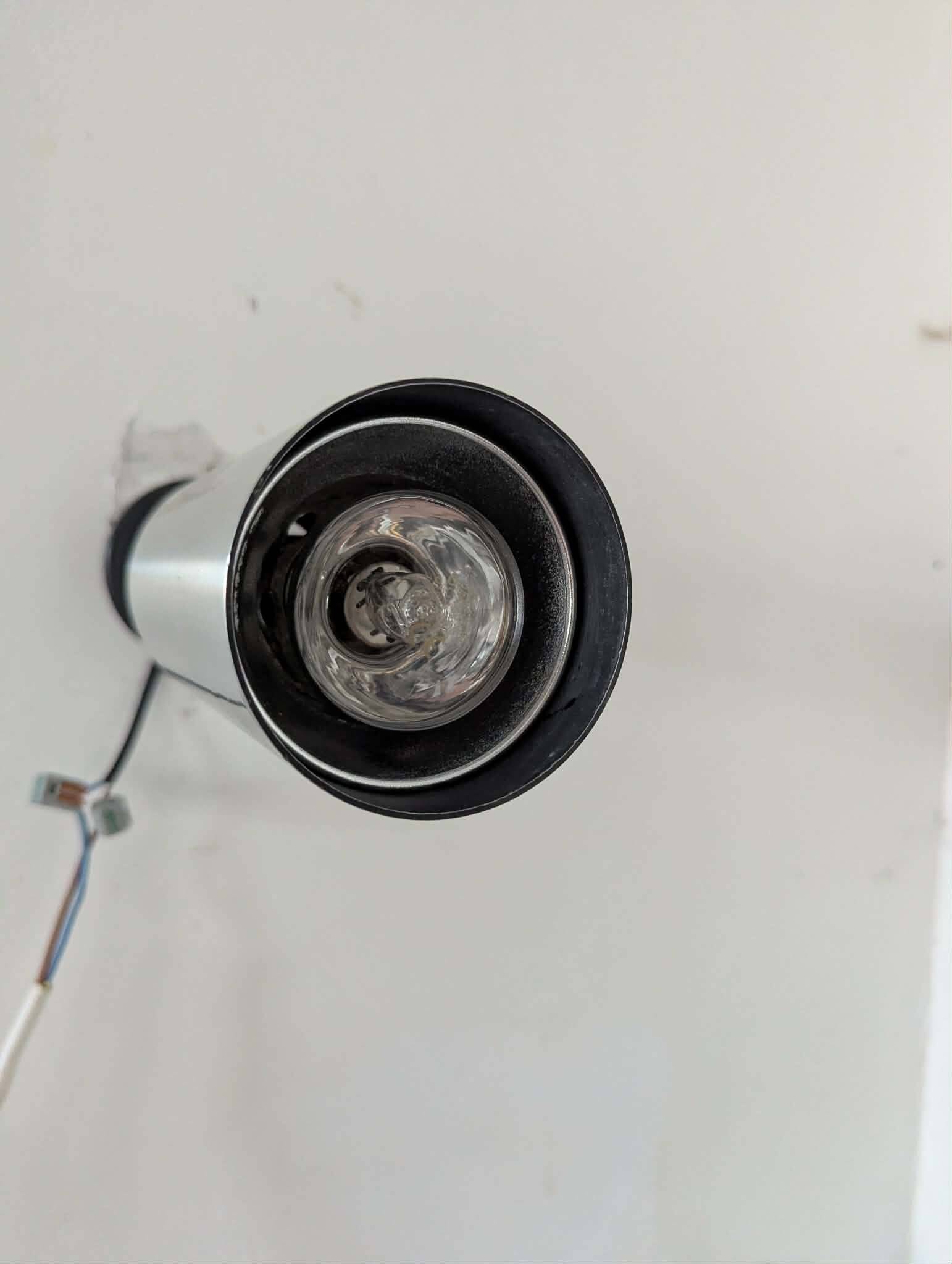 Pair of brushed aluminium tube wall lights from the 70s.