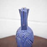 Vase in brutalist blue glazed terracotta 70