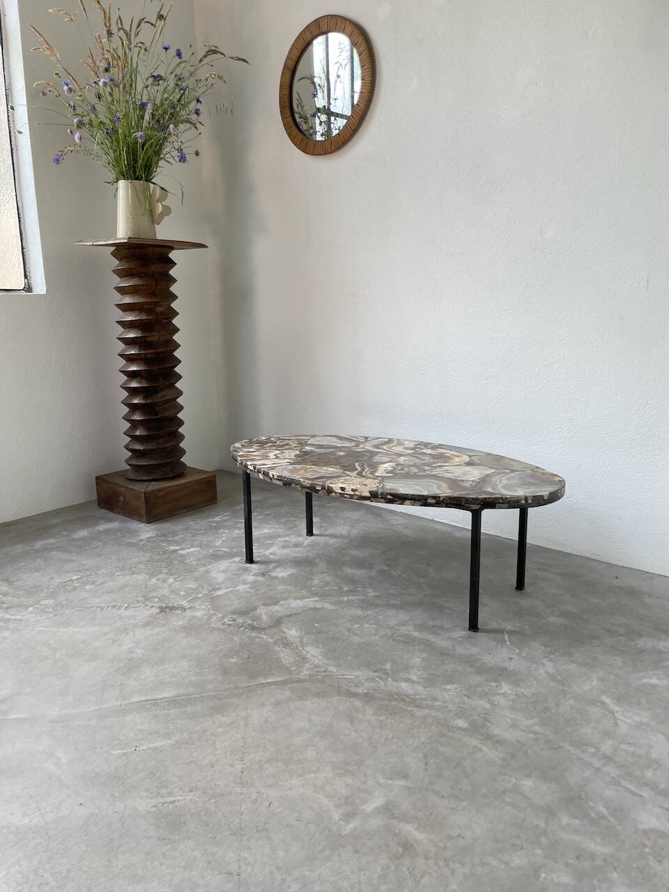 1950s Madagascar aragonite coffee table