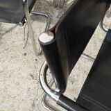 6 Bauhaus armchairs steel and leather / design