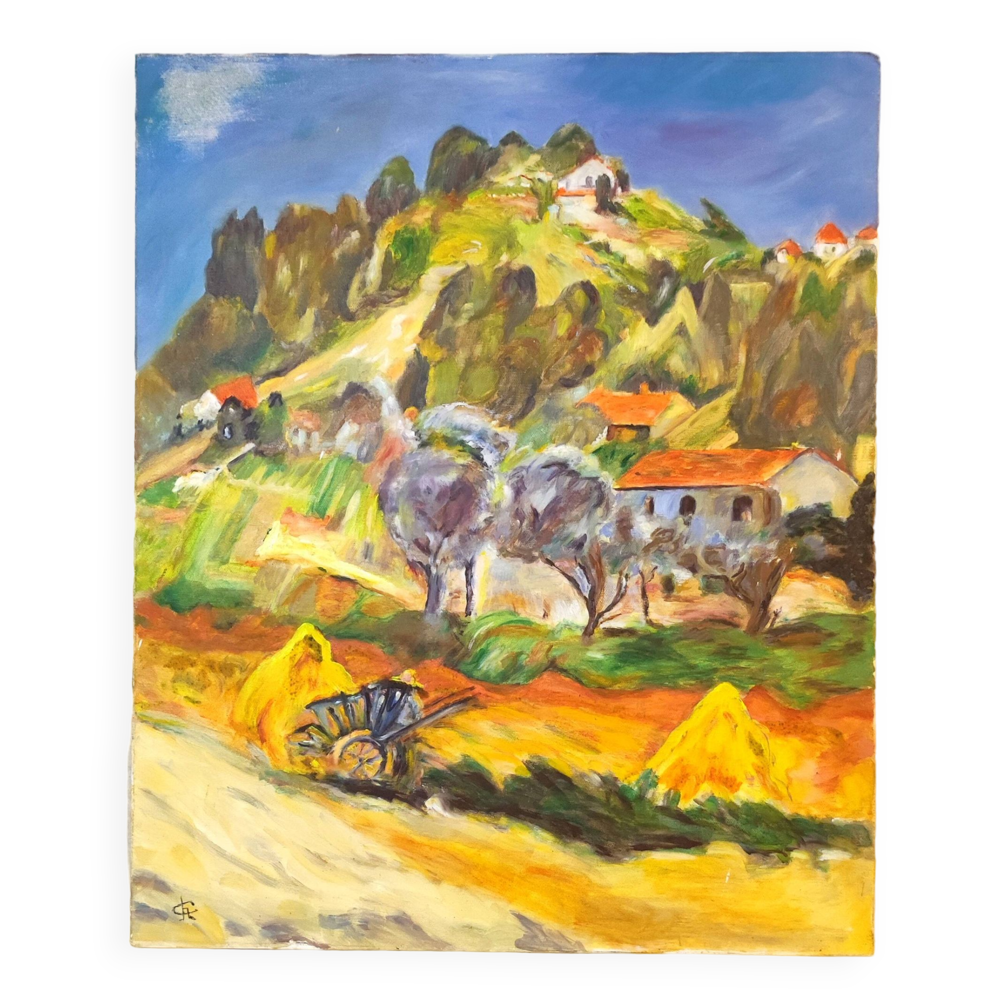 Oil on canvas landscape of Provence