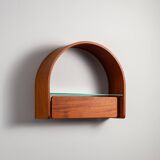 Domus wall console with lighting and glass