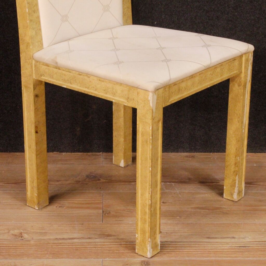 8 lacquered and painted Italian chairs from 20th century