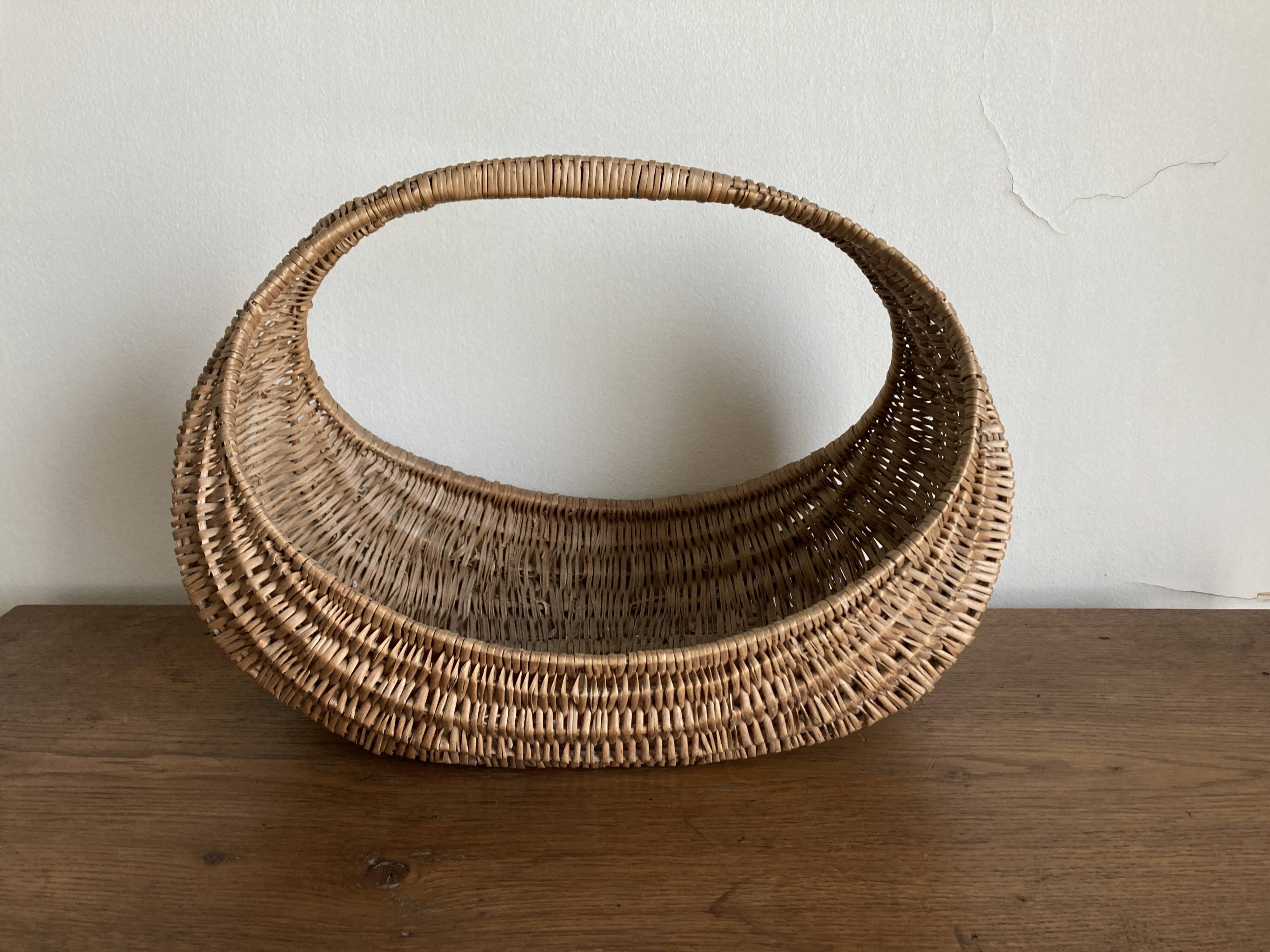 XL wicker gondola basket 1960