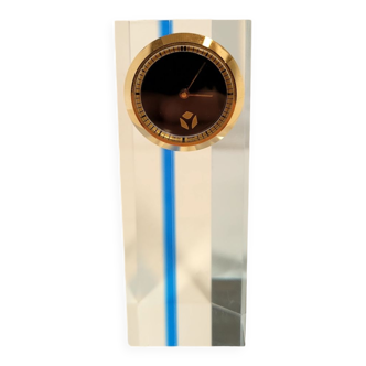 Small vintage plexi desk clock 1970s