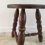 Wooden stool turned vintage tripod