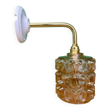 Vintage amber glass globe wall light
