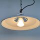 Lampe suspendue en émail blanc industriel, années 1960