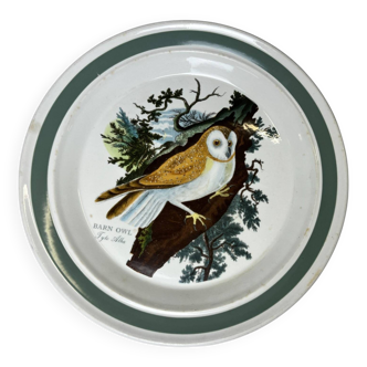 Portmeirion, assiette en porcelaine anglaise décor chouette XXème