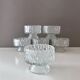 Set of 6 dessert bowls ice glass, glass bowls, Scandinavian Design.