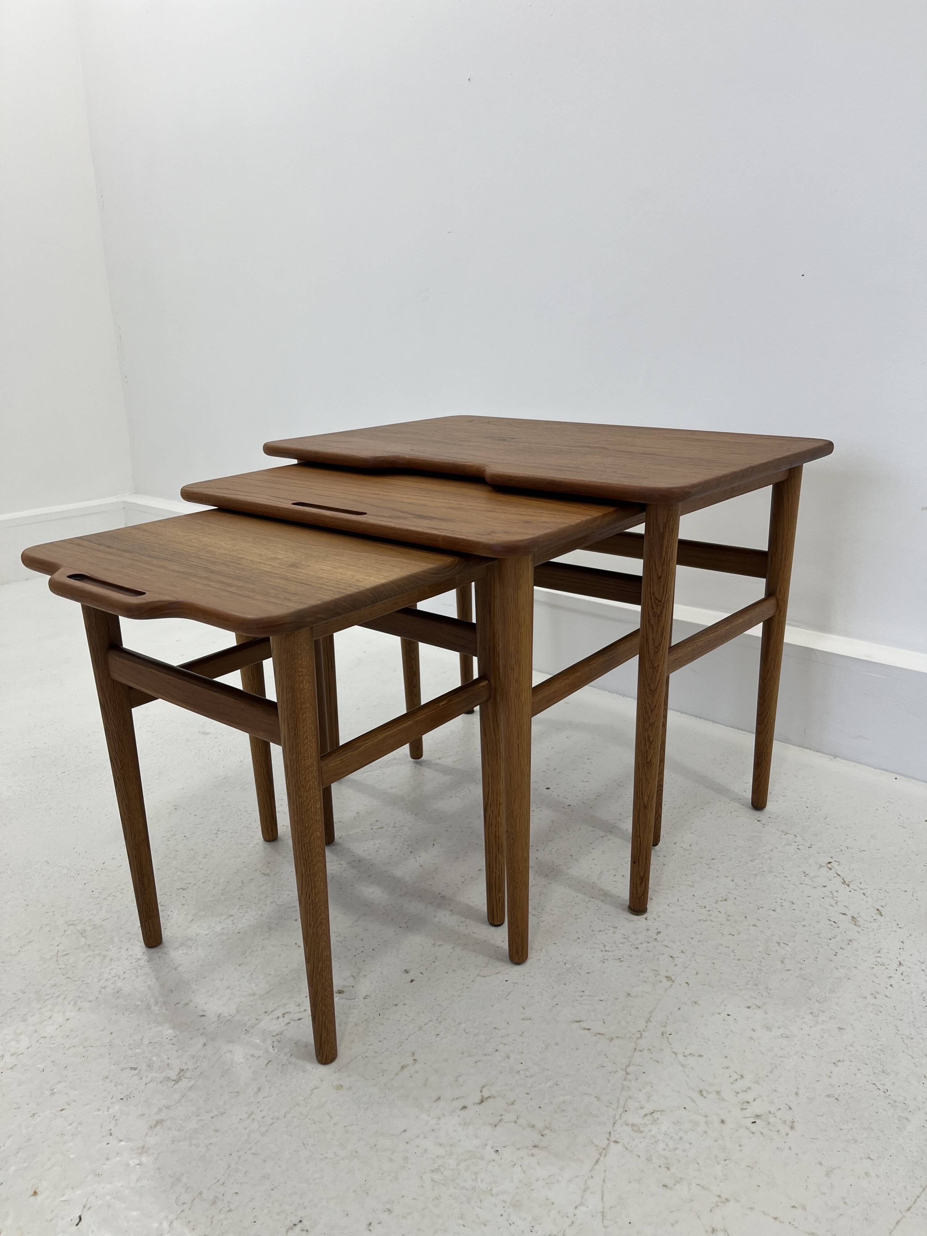 Danish Teak Nesting Tables by Kurt Østervig for Jason Møbler, 1960s, Set of