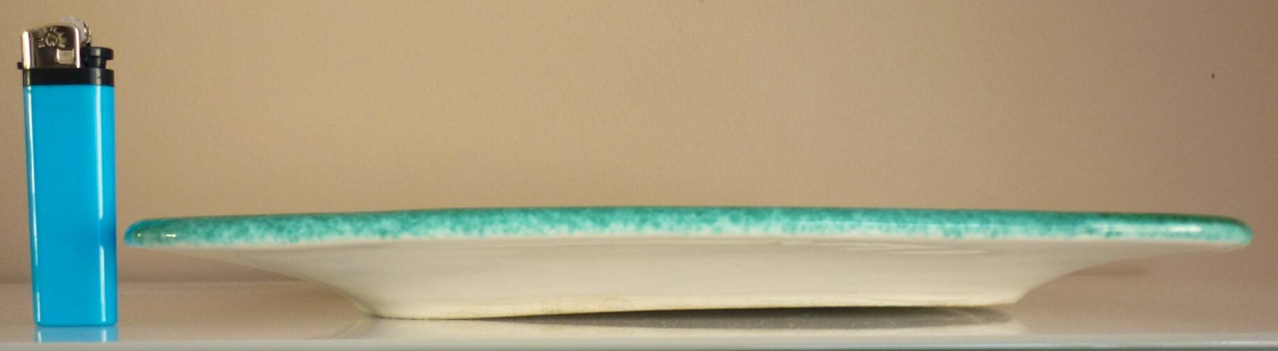 Square dish in glazed ceramic, scarified, signed Jacques Sagan Vallauris,