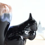 Soliflore squirrel vase in black flamed sandstone