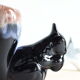 Soliflore squirrel vase in black flamed sandstone