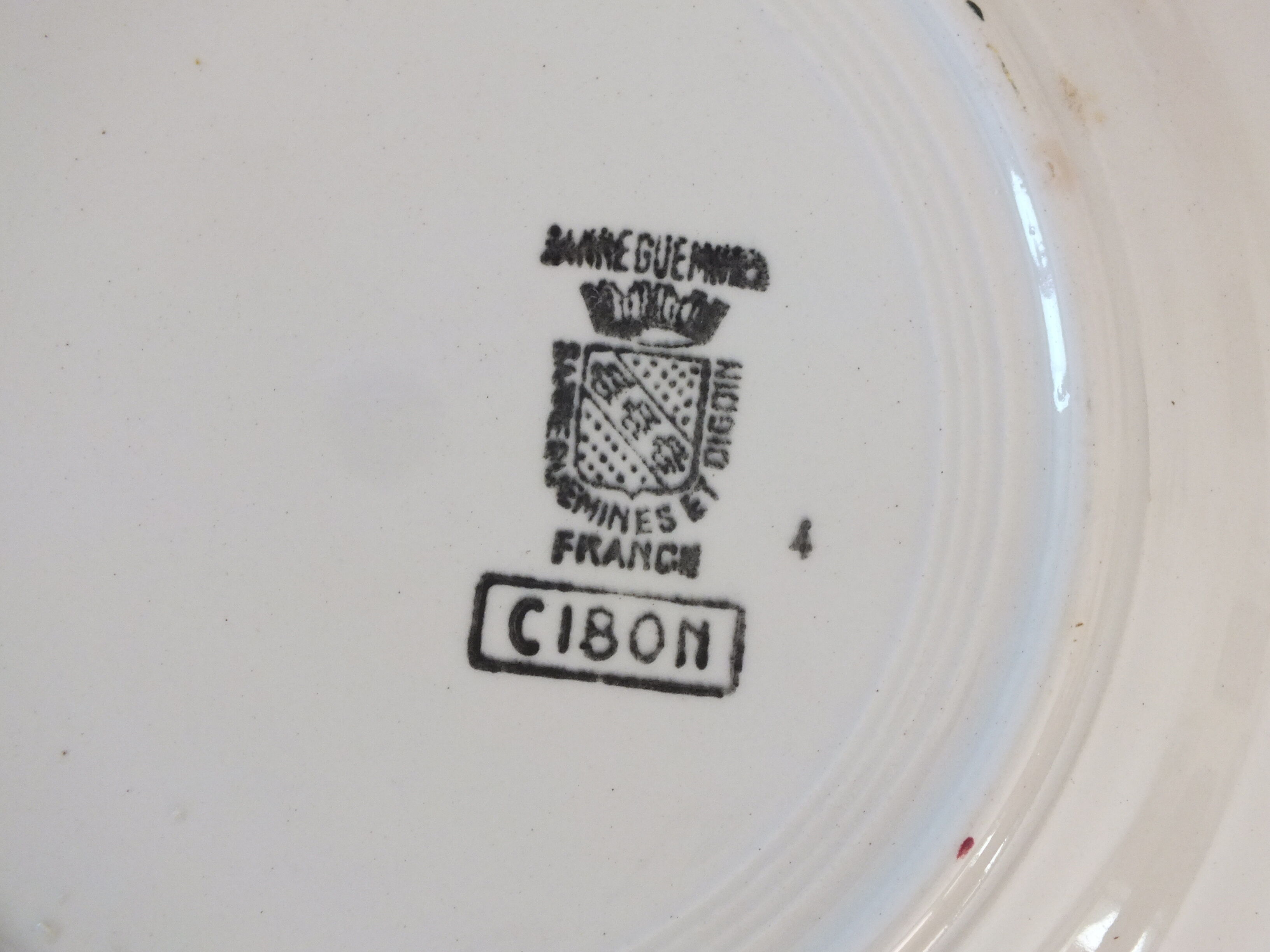 6 flat plates vintage Digoin Sarreguemines model Cibon Lot 4