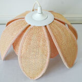 Flower rattan pendant light