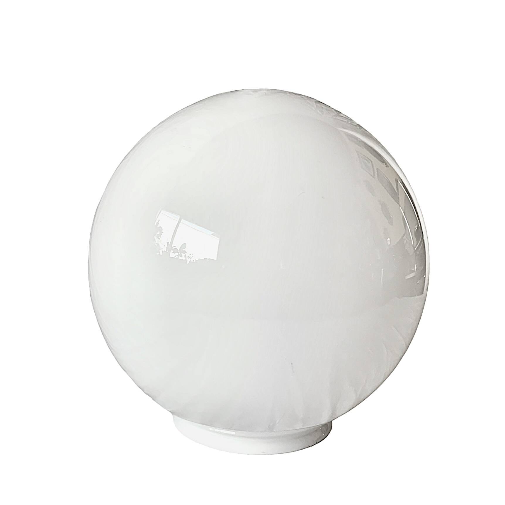 Globe boule vintage en opaline blanche - 28 cm