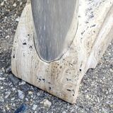 Porte-parapluie Travertin et aluminium Italie 1970